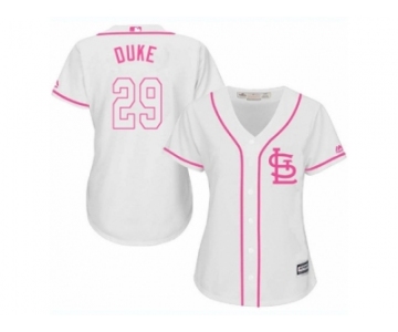 Women's Majestic St. Louis Cardinals #29 Zach Duke Replica White Fashion Cool Base MLB Jersey