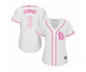 Women's Majestic St. Louis Cardinals #3 Jedd Gyorko Replica White Fashion Cool Base MLB Jersey