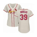 Women's Majestic St. Louis Cardinals #39 Miles Mikolas Authentic Cream Alternate Cool Base MLB Jersey