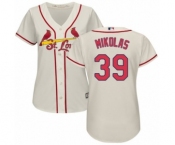 Women's Majestic St. Louis Cardinals #39 Miles Mikolas Authentic Cream Alternate Cool Base MLB Jersey