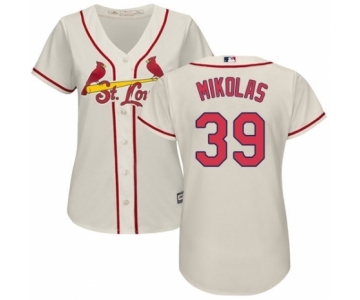 Women's Majestic St. Louis Cardinals #39 Miles Mikolas Authentic Cream Alternate Cool Base MLB Jersey