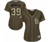 Women's Majestic St. Louis Cardinals #39 Miles Mikolas Authentic Green Salute to Service MLB Jersey