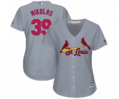 Women's Majestic St. Louis Cardinals #39 Miles Mikolas Authentic Grey Road Cool Base MLB Jersey