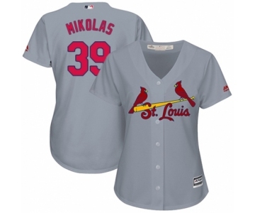 Women's Majestic St. Louis Cardinals #39 Miles Mikolas Authentic Grey Road Cool Base MLB Jersey