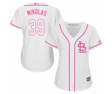 Women's Majestic St. Louis Cardinals #39 Miles Mikolas Authentic White Fashion Cool Base MLB Jersey