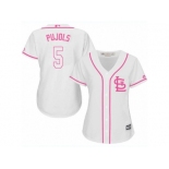 Women's Majestic St. Louis Cardinals #5 Albert Pujols Replica White Fashion Cool Base MLB Jersey