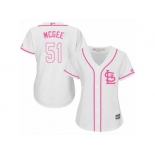 Women's Majestic St. Louis Cardinals #51 Willie McGee Replica White Fashion Cool Base MLB Jersey