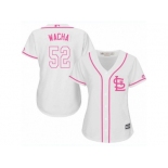 Women's Majestic St. Louis Cardinals #52 Michael Wacha Replica White Fashion MLB Jersey