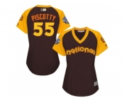 Women's Majestic St. Louis Cardinals #55 Stephen Piscotty Authentic Brown 2016 All-Star National League BP Cool Base MLB Jersey