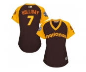 Women's Majestic St. Louis Cardinals #7 Matt Holliday Authentic Brown 2016 All-Star National League BP Cool Base MLB Jersey