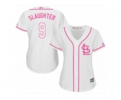 Women's Majestic St. Louis Cardinals #9 Enos Slaughter Replica White Fashion Cool Base MLB Jersey