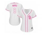 Women's Majestic St. Louis Cardinals #9 Roger Maris Replica White Fashion Cool Base MLB Jersey