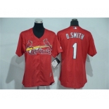 Women's St. Louis Cardinals #1 Ozzie Smith Majestic Red Cool Base Player Jersey