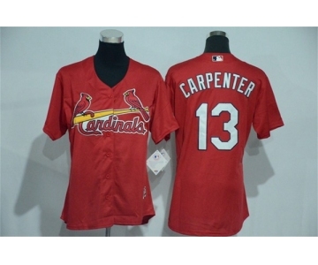 Women's St. Louis Cardinals #13 Matt Carpenter Majestic Red Cool Base Player Jersey