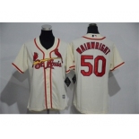 Women's St. Louis Cardinals #50 Adam Wainwright Majestic Cream Cool Base Player Jersey