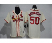 Women's St. Louis Cardinals #50 Adam Wainwright Majestic Cream Cool Base Player Jersey