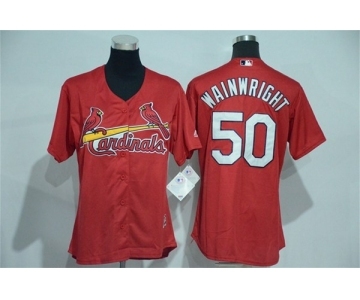 Women's St. Louis Cardinals #50 Adam Wainwright Majestic Red Cool Base Player Jersey