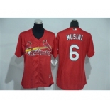 Women's St. Louis Cardinals #6 Stan Musial Majestic Red Cool Base Player Jersey