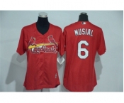 Women's St. Louis Cardinals #6 Stan Musial Majestic Red Cool Base Player Jersey