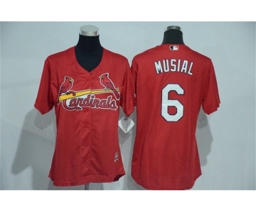 Women's St. Louis Cardinals #6 Stan Musial Majestic Red Cool Base Player Jersey