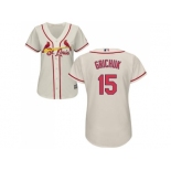 Women's St.Louis Cardinals #15 Randal Grichuk Cream Alternate Stitched MLB Jersey