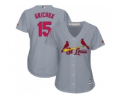 Women's St.Louis Cardinals #15 Randal Grichuk Grey Road Stitched MLB Jersey