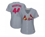 Women's St.Louis Cardinals #44 Trevor Rosenthal Grey Road Stitched MLB Jersey