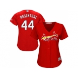 Women's St.Louis Cardinals #44 Trevor Rosenthal Red Alternate Stitched MLB Jersey