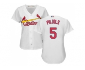 Women's St.Louis Cardinals #5 Albert Pujols White Fashion Stitched MLB Jersey