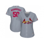 Women's St.Louis Cardinals #50 Adam Wainwright Grey Road Stitched MLB Jersey