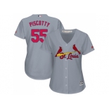 Women's St.Louis Cardinals #55 Stephen Piscotty Grey Road Stitched MLB Jersey