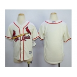 MLB Youth Cardinals Blank Cream Cool Base Stitched Baseball Jerseys