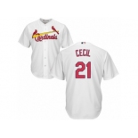 Youth Majestic St. Louis Cardinals #21 Brett Cecil Authentic White Home Cool Base MLB Jersey