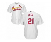 Youth Majestic St. Louis Cardinals #21 Brett Cecil Authentic White Home Cool Base MLB Jersey