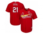 Youth Majestic St. Louis Cardinals #21 Brett Cecil Replica Red Alternate Cool Base MLB Jersey