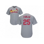 Youth Majestic St. Louis Cardinals #25 Dexter Fowler Authentic Grey Road Cool Base MLB Jersey