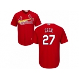 Youth Majestic St. Louis Cardinals #27 Brett Cecil Replica Red Alternate Cool Base MLB Jersey