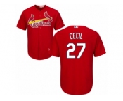 Youth Majestic St. Louis Cardinals #27 Brett Cecil Replica Red Alternate Cool Base MLB Jersey