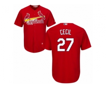 Youth Majestic St. Louis Cardinals #27 Brett Cecil Replica Red Alternate Cool Base MLB Jersey