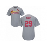 Youth Majestic St. Louis Cardinals #29 Zach Duke Replica Grey Road Cool Base MLB Jersey