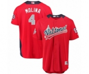 Youth Majestic St. Louis Cardinals #4 Yadier Molina Game Red National League 2018 MLB All-Star MLB Jersey