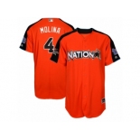 Youth Majestic St. Louis Cardinals #4 Yadier Molina Replica Orange National League 2017 MLB All-Star MLB Jersey