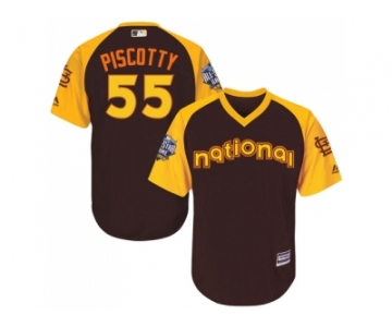 Youth Majestic St. Louis Cardinals #55 Stephen Piscotty Authentic Brown 2016 All-Star National League BP Cool Base MLB Jersey