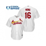 Youth St.Louis Cardinals #16 Kolten Wong White Cool Base Stitched MLB Jersey