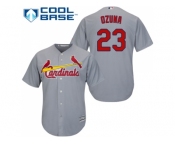 Youth St.Louis Cardinals #23 Marcell Ozuna Grey Cool Base Stitched MLB Jersey