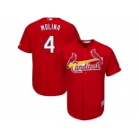 Youth St.Louis Cardinals #4 Yadier Molina Red Cool Base Stitched MLB Jersey