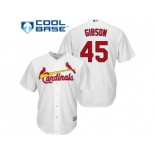 Youth St.Louis Cardinals #45 Bob Gibson White Cool Base Stitched MLB Jersey