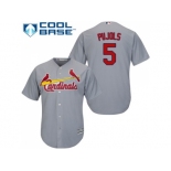 Youth St.Louis Cardinals #5 Albert Pujols Grey Cool Base Stitched MLB Jersey