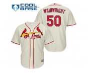 Youth St.Louis Cardinals #50 Adam Wainwright Cream Cool Base Stitched MLB Jersey