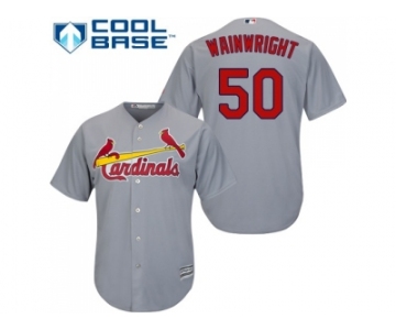 Youth St.Louis Cardinals #50 Adam Wainwright Grey Cool Base Stitched MLB Jersey